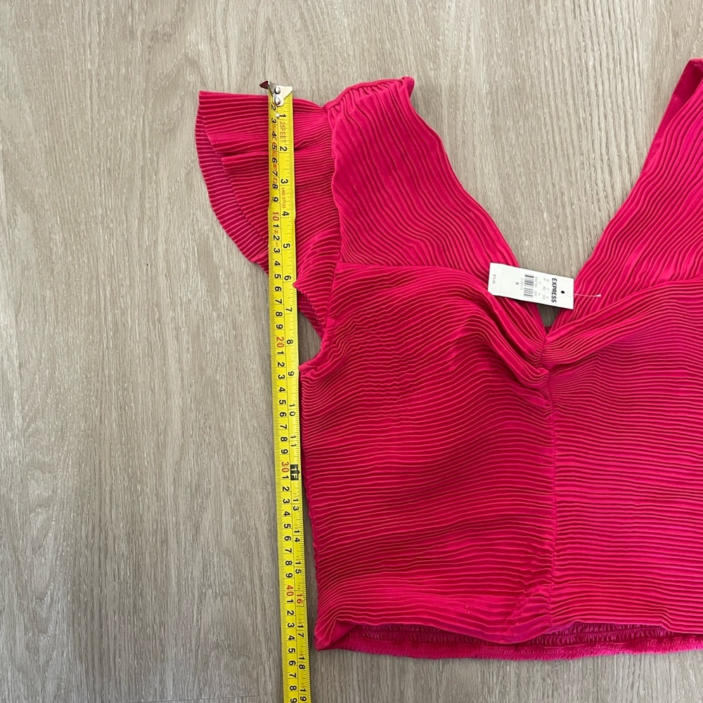 Express Fuchsia Ribbed Crop Top - Picture 8 of 8